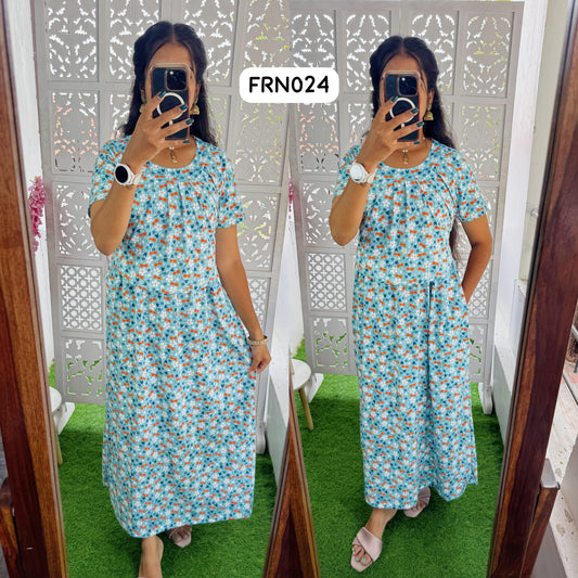 FRN024 Frill Zipless maternity/feeding Loungewear Maxi Pull up Model Buy 3@1200 free ship