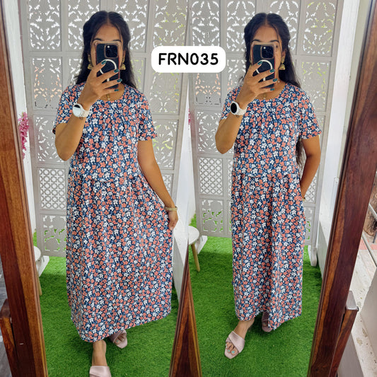 FRN035 Frill Zipless maternity/feeding Loungewear Maxi Pull up Model Buy 3@1200 free ship
