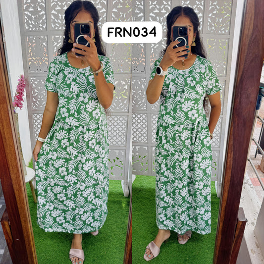 FRN034 Frill Zipless maternity/feeding Loungewear Maxi Pull up Model Buy 3@1200 free ship