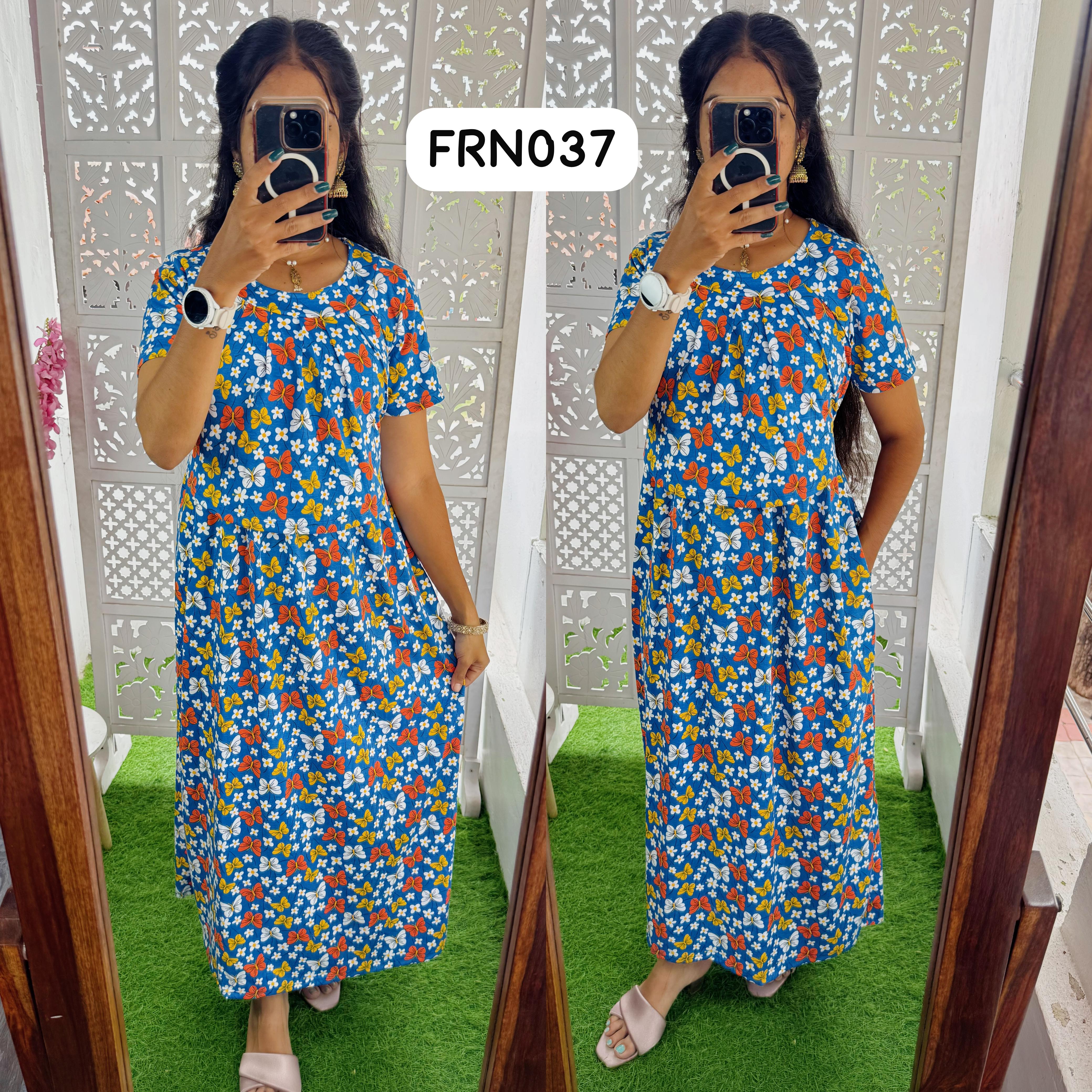 FRN037 Frill Zipless maternity/feeding Loungewear Maxi Pull up Model Buy 3@1200 free ship
