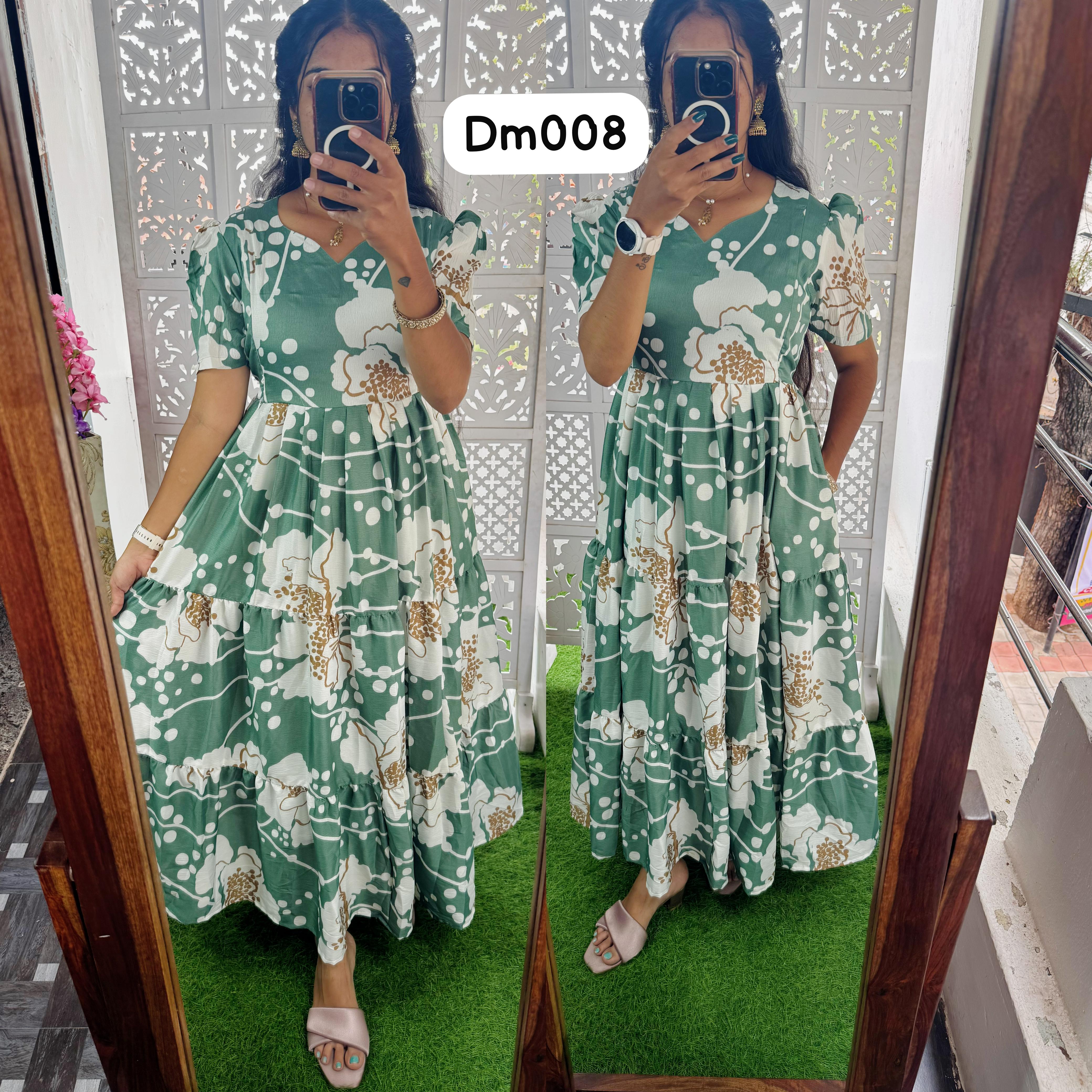 DM008 Feeding/Non Feeding Premium 3 tier Delta crepe Maxi