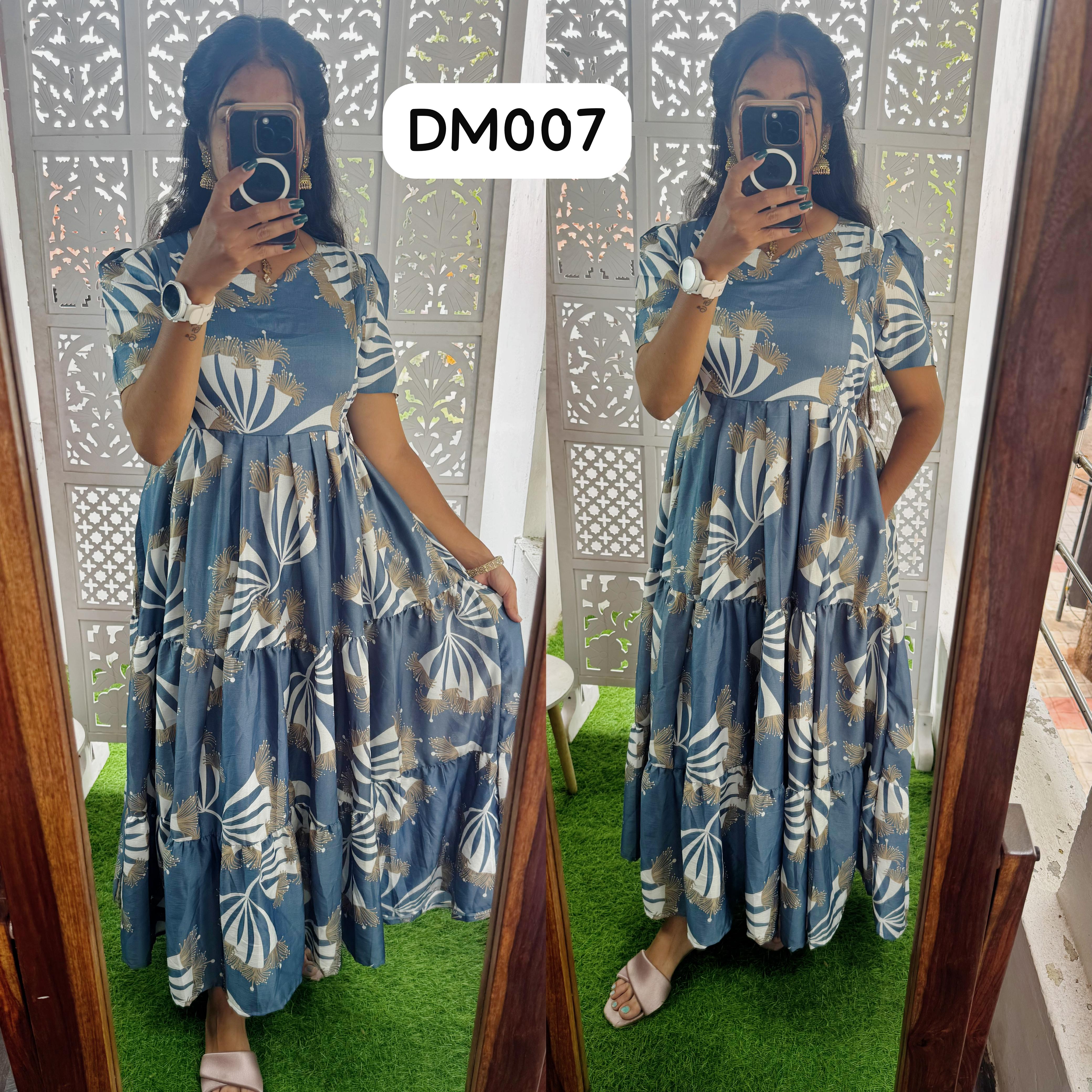 DM007 Feeding/Non Feeding Premium 3 tier Delta crepe Maxi