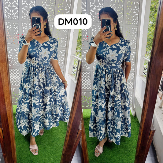 DM010 Feeding/Non Feeding Premium 3 tier Delta crepe Maxi (Copy)