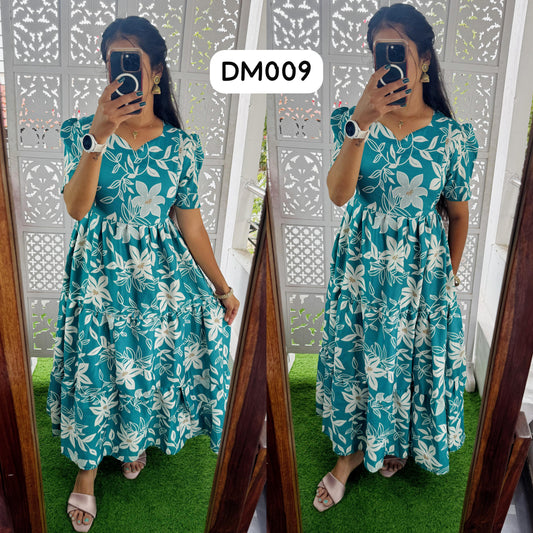 DM009 Feeding/Non Feeding Premium 3 tier Delta crepe Maxi