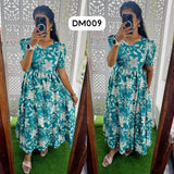 DM009 Feeding/Non Feeding Premium 3 tier Delta crepe Maxi