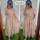 Maya020 Maxi(2nd Launch)-Feeding/Non feeding-Premium Heavy quality Georgette 3-Tier Maxi (With Lining)