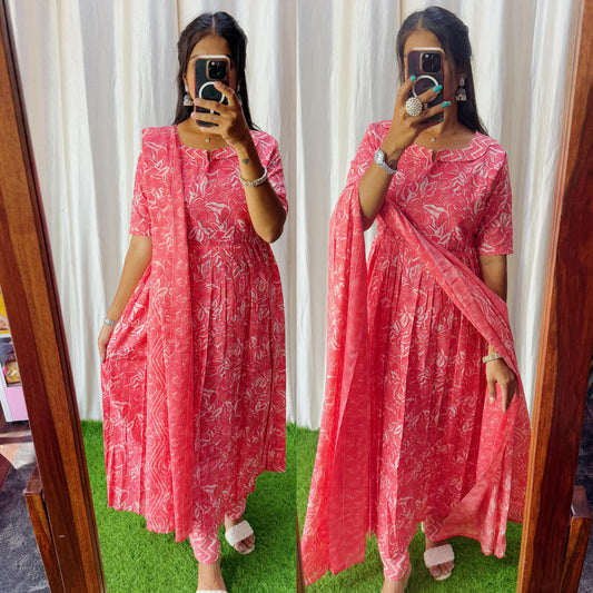 Feeding/Maternity- Pure Cotton Set (Top,Bottom and Duppatta) 003