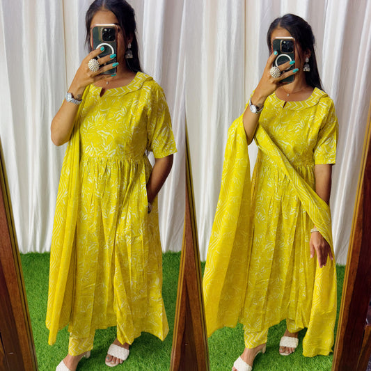 Feeding/Maternity- Pure Cotton Set (Top,Bottom and Duppatta) 002
