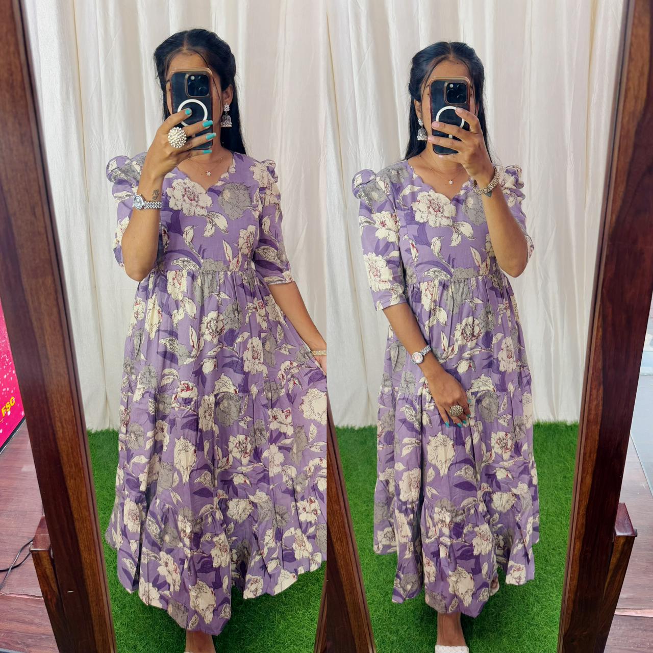 SV004 Feeding/Non Feeding Premium Cotton Maxi ( with cotton Lining )