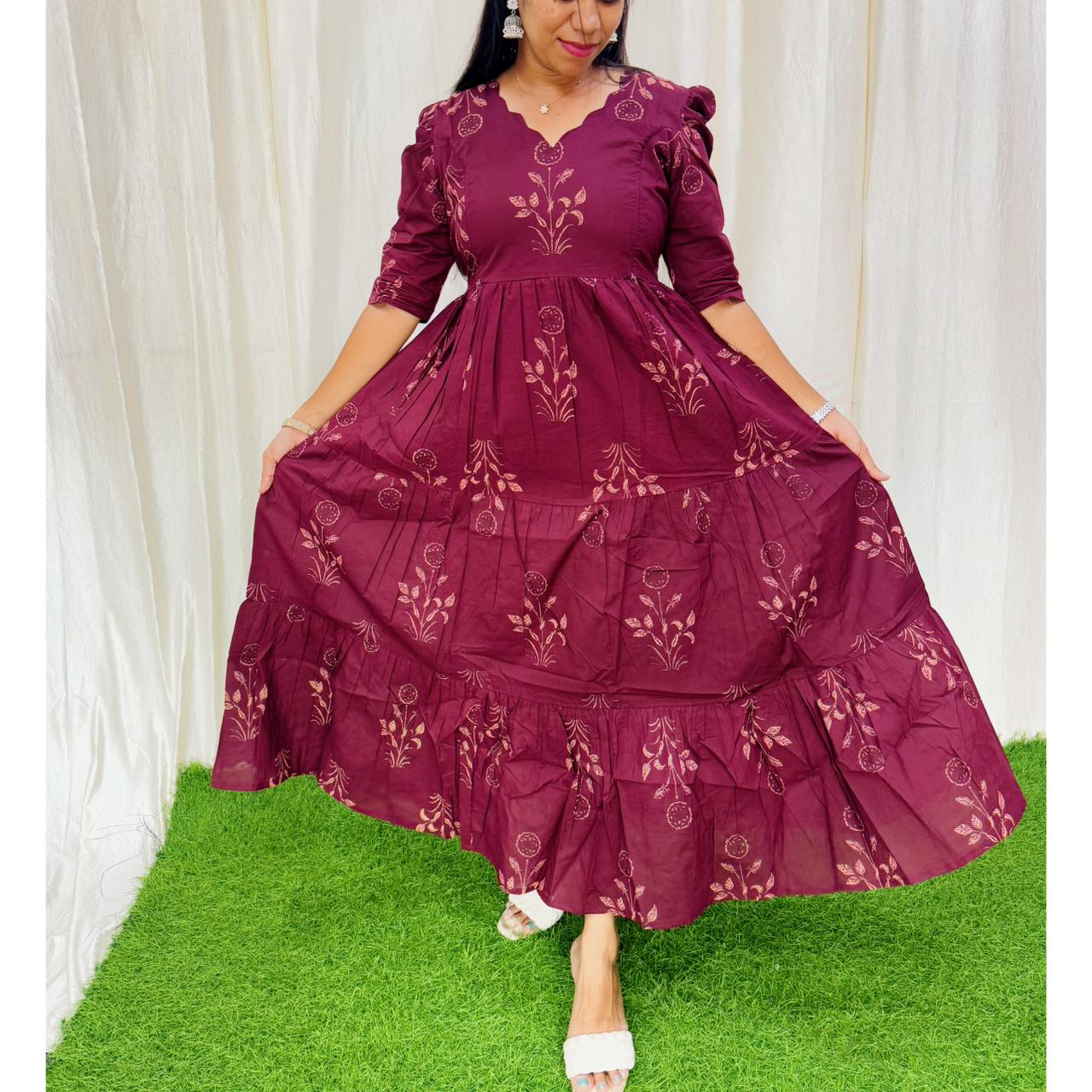 SV006 Feeding/Non Feeding Premium Cotton Maxi ( with cotton Lining )