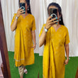 Premium Raw Silk Printed Salwar Set-(Top,Bottom,Duppatta)- Feeding/Non Feeding Yellow