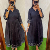 Centre Zip Premium Cotton Jamdhani Maxi ( with cotton Lining )