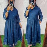 Centre Zip Premium Cotton Jamdhani Maxi ( with cotton Lining )