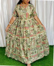 FESTIVE SPECIAL Feeding/Non feeding- Premium Vatican Fabric 3-tier Maxi with Chest lining 007