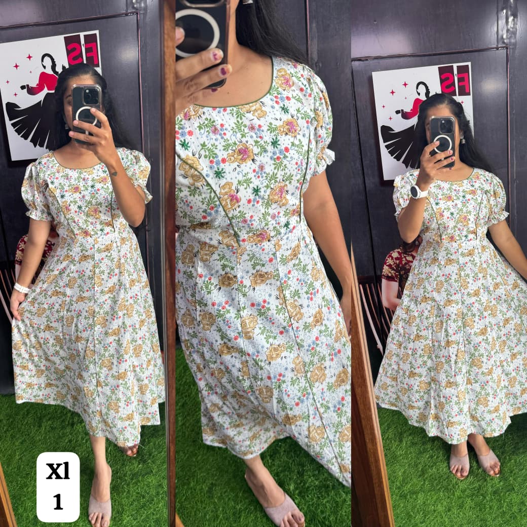 Rayon Printed Kurti with Lining ( Non Feeding only)-021