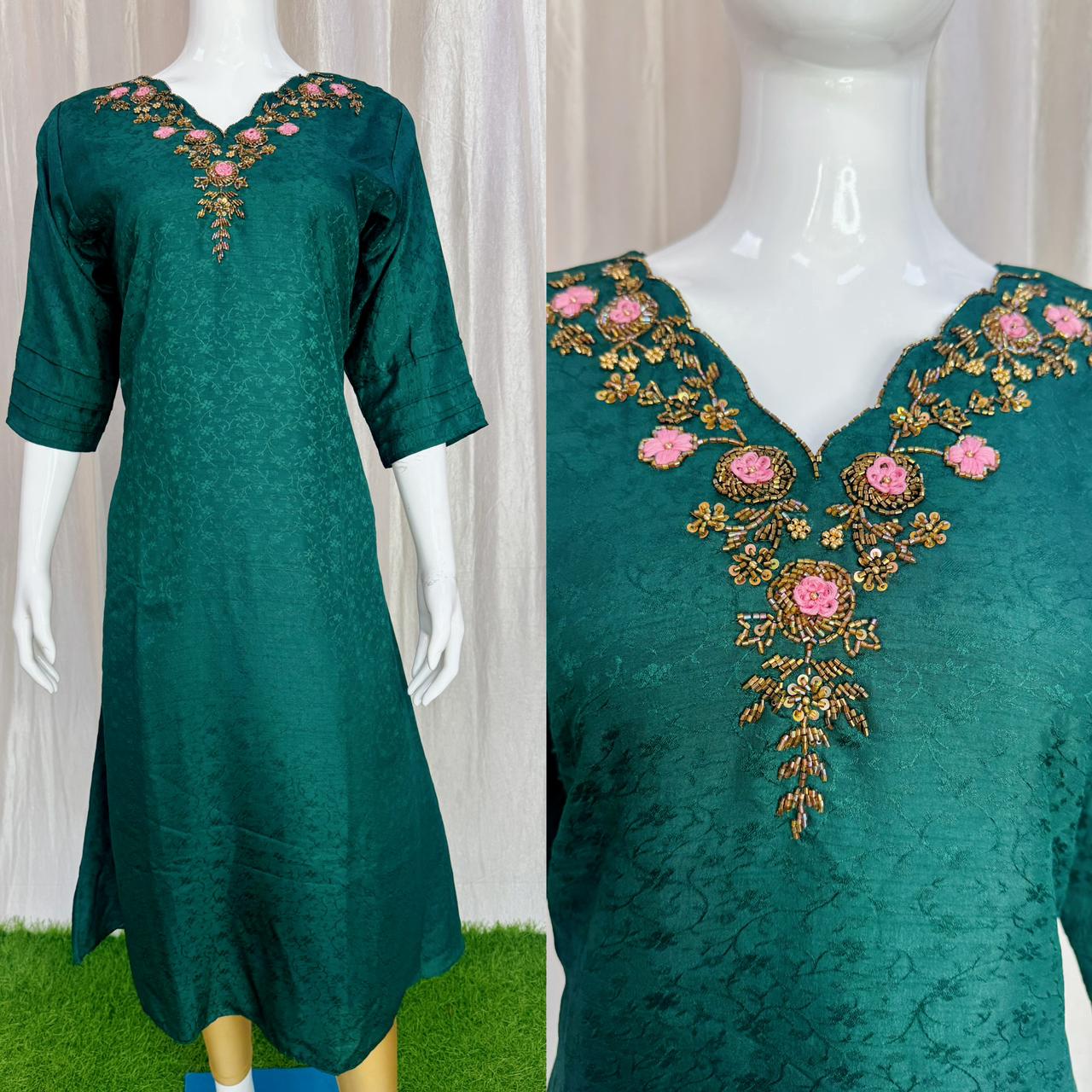 Vichitra Silk Kurti with Lining ( Non Feeding only)-32
