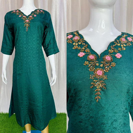 Vichitra Silk Kurti with Lining ( Non Feeding only)-32