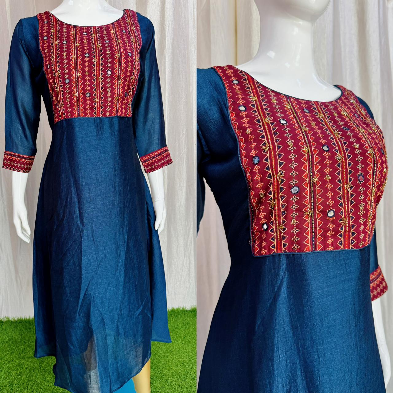 Vichitra Silk Kurti with Lining ( Non Feeding only)-30