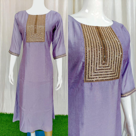 Vichitra Silk Kurti with Lining ( Non Feeding only)-48