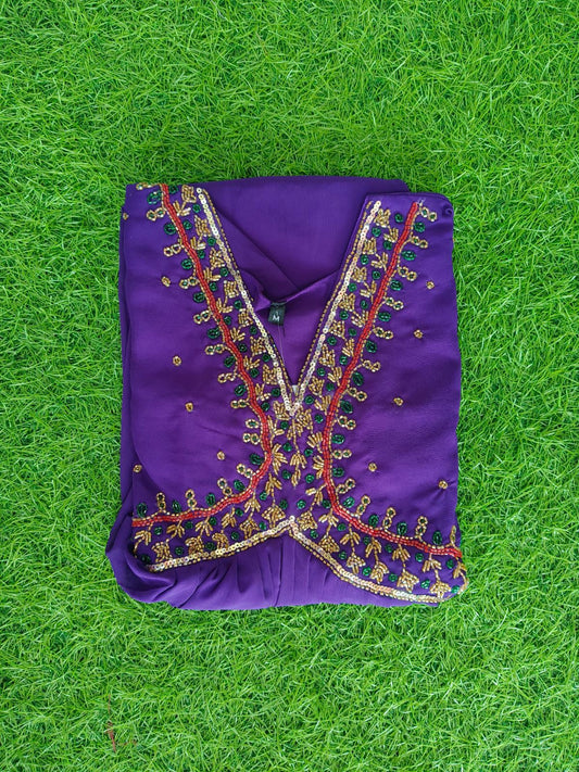 Georgette Handwork Kurti with Lining ( Non Feeding only)-024