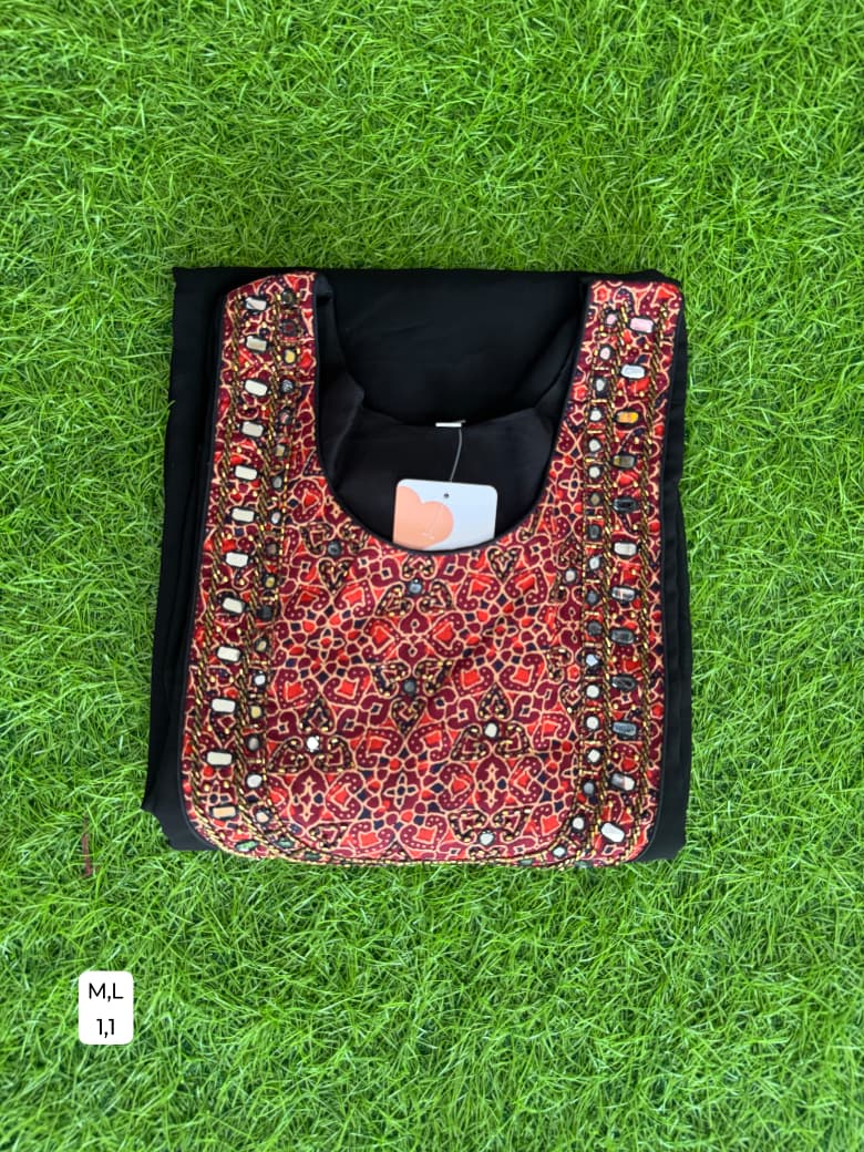 Handwork Georgette Dress with Lining ( Non Feeding only)-034