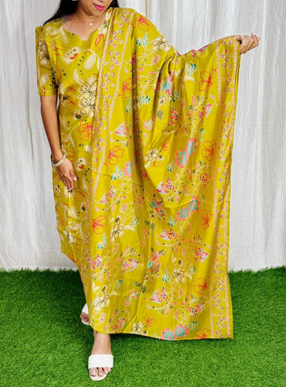 Premium Vatican Foil Printed Salwar Set-(Top,Bottom,Duppatta)- Feeding/Non Feeding FC0268