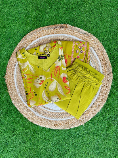 Premium Vatican Foil Printed Salwar Set-(Top,Bottom,Duppatta)- Feeding/Non Feeding FC0268