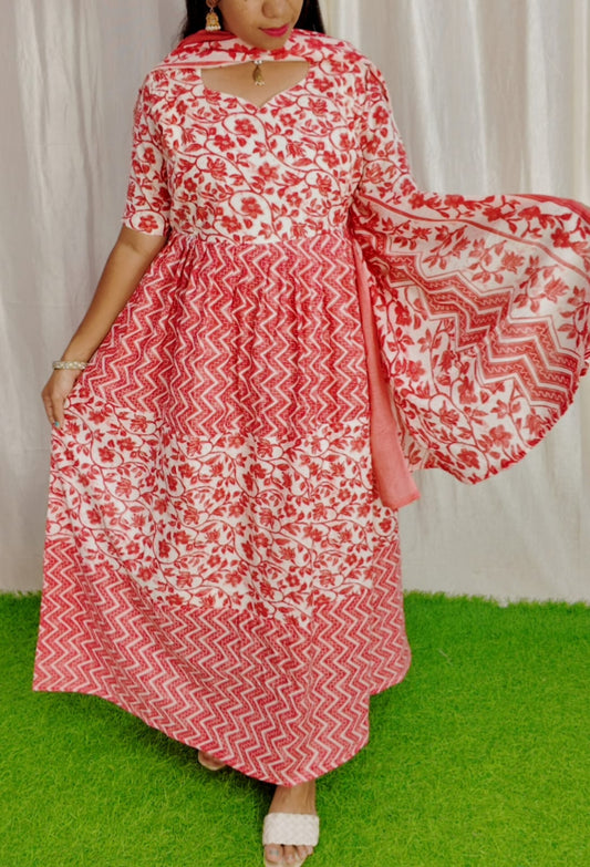 Premium Cotton Fabric Maxi and Duppata with Cotton lining FC0107
