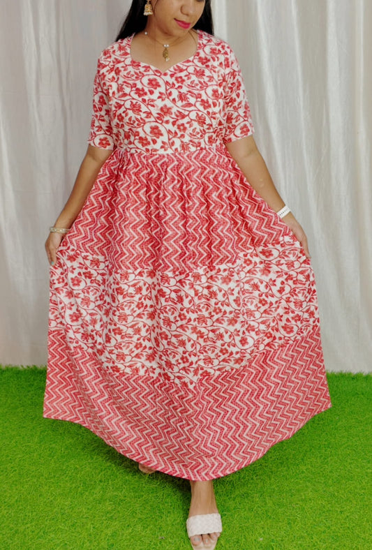Premium Cotton Fabric Maxi  With Cotton lining FC0193