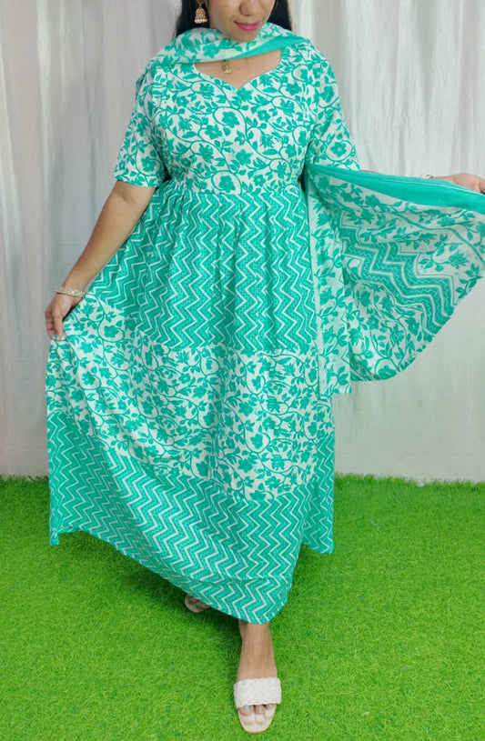 Premium Cotton Fabric Maxi and Duppata with Cotton lining FC0105