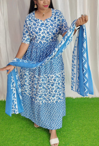 Premium Cotton Fabric Maxi and Duppata with Cotton lining FC0097