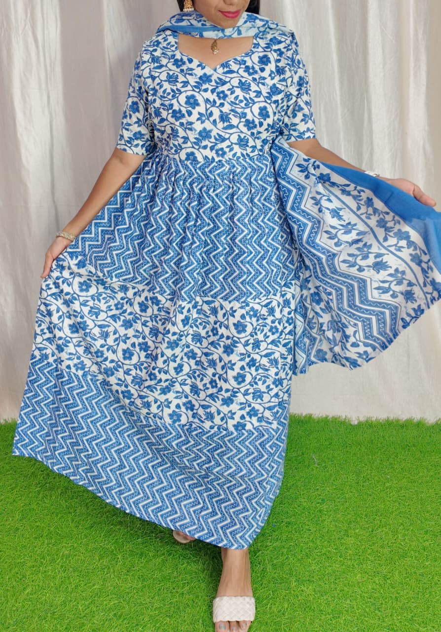 Premium Cotton Fabric Maxi and Duppata with Cotton lining FC0097