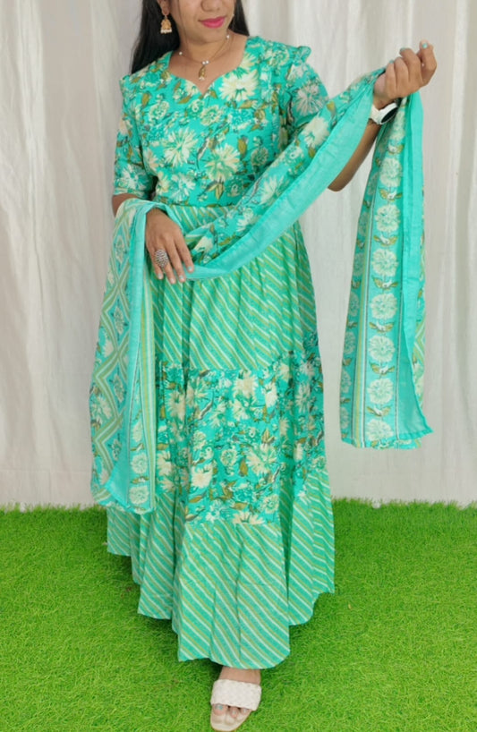 Premium Cotton Fabric Maxi and Duppata with Cotton lining FC0103