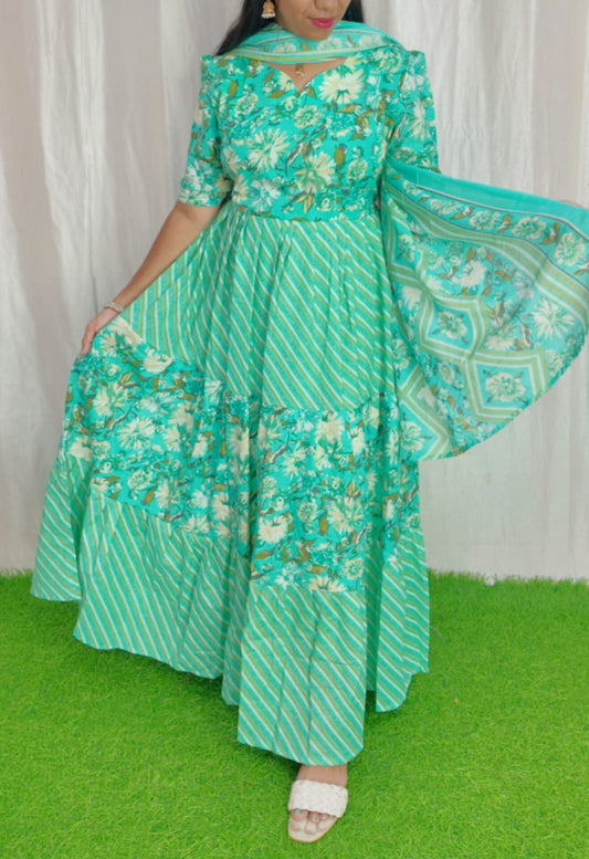 Premium Cotton Fabric Maxi and Duppata with Cotton lining FC0103