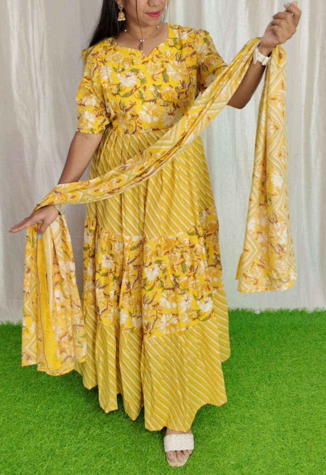 Premium Cotton Fabric Maxi and Duppata with Cotton lining FC0104