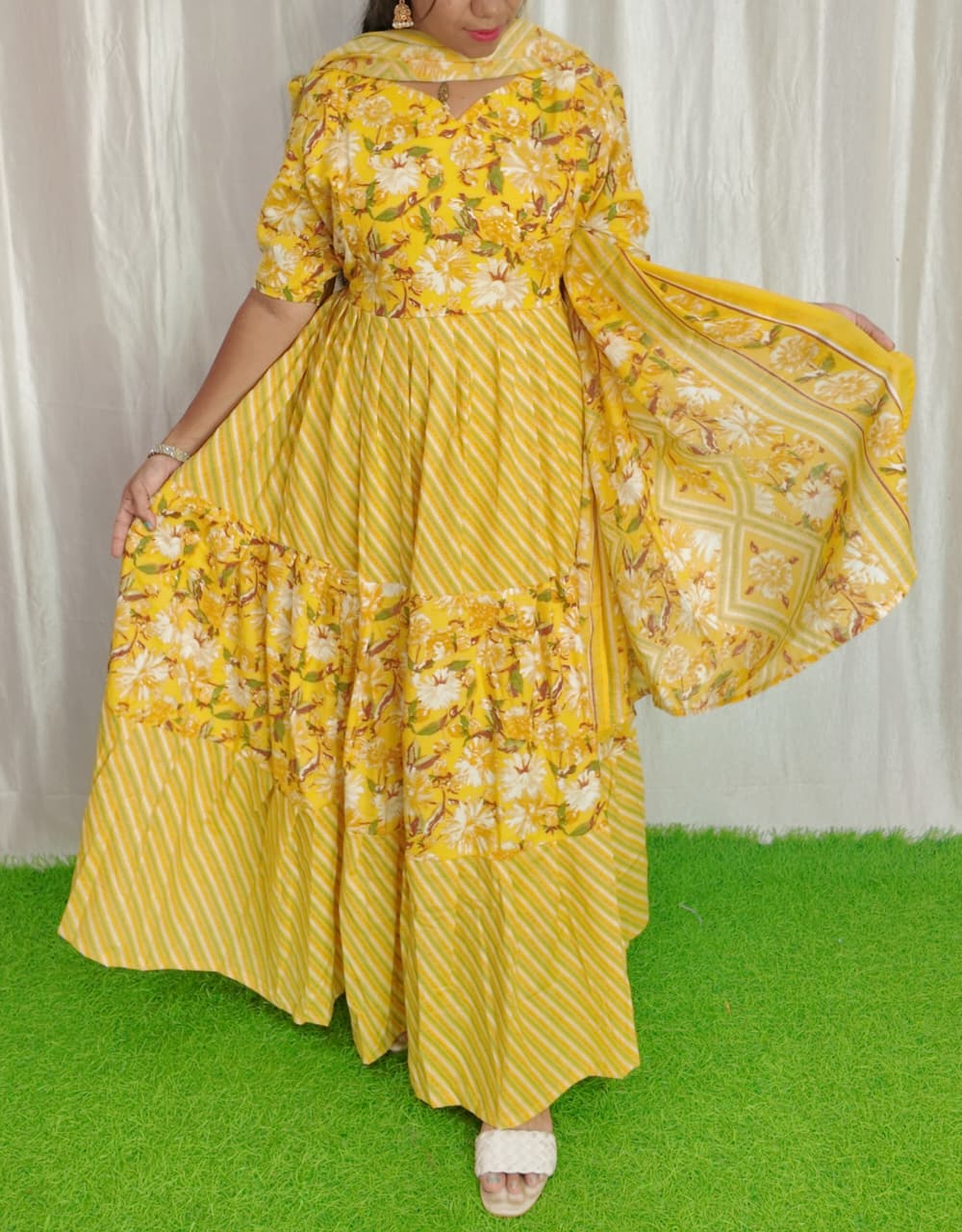 Premium Cotton Fabric Maxi and Duppata with Cotton lining FC0104