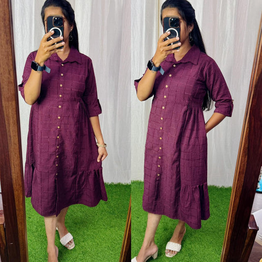 Feeding/Non Feeding Aline dress (Chest Lining) FC0189