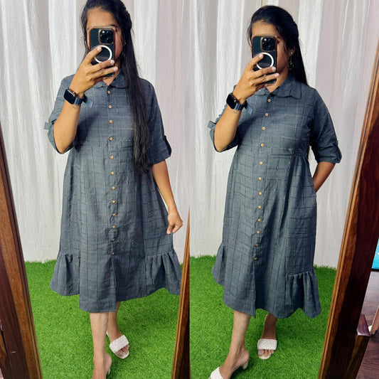 Feeding/Non Feeding Aline dress (Chest Lining) FC0187