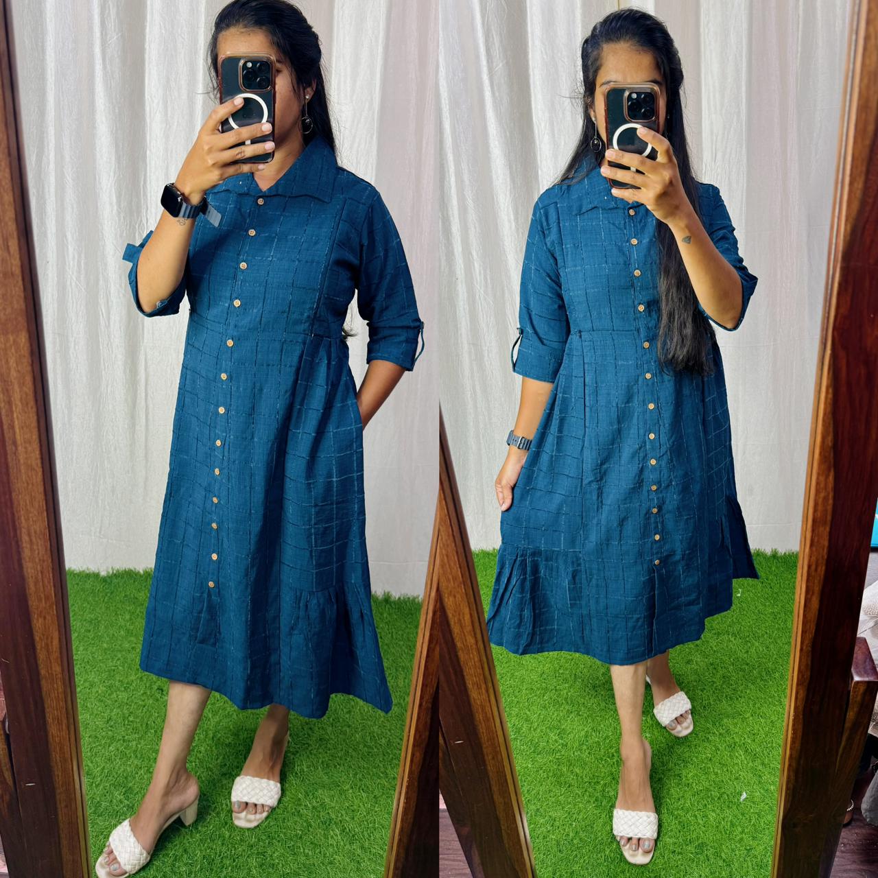 Feeding/Non Feeding Aline dress (Chest Lining) FC0188