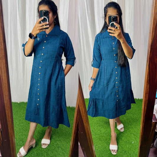 Feeding/Non Feeding Aline dress (Chest Lining) FC0188