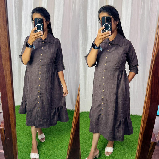 Feeding/Non Feeding Aline dress (Chest Lining) FC0186