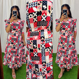 Premium Cotton Printed Aline Dress with Cotton lining (Back Elastic)