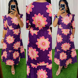 Premium Cotton Printed Aline Dress with Cotton lining (Back Elastic)