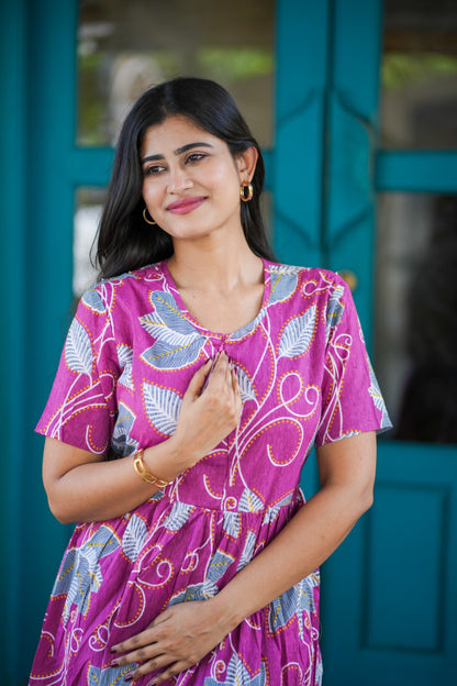 2 in 1 Cotton Maxi with Detachable Duppata ( Centre zip and Lining attached) FC0015