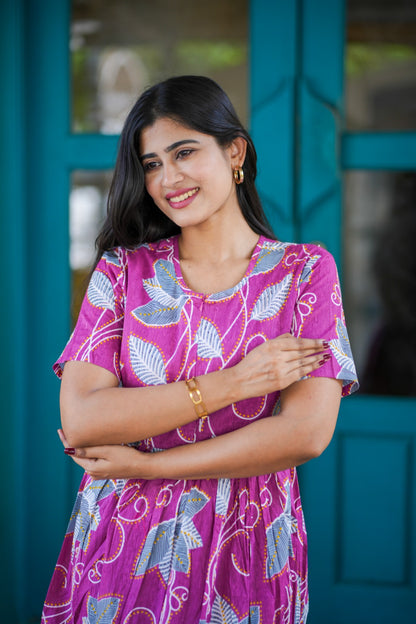 2 in 1 Cotton Maxi with Detachable Duppata ( Centre zip and Lining attached) FC0015
