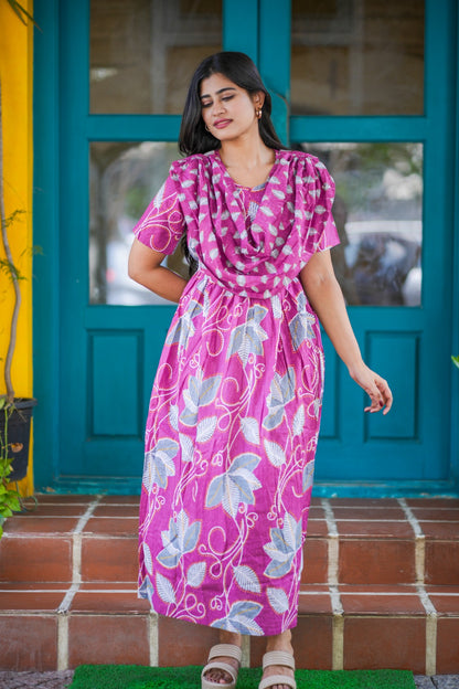 2 in 1 Cotton Maxi with Detachable Duppata ( Centre zip and Lining attached) FC0015