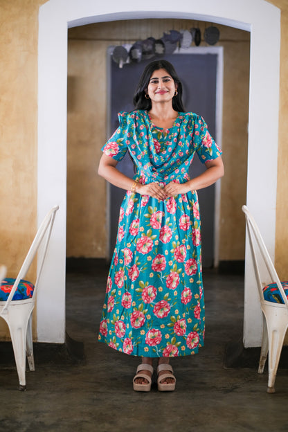 2 in 1 Cotton Maxi with Detachable Duppata ( Centre zip and Lining attached) FC0014