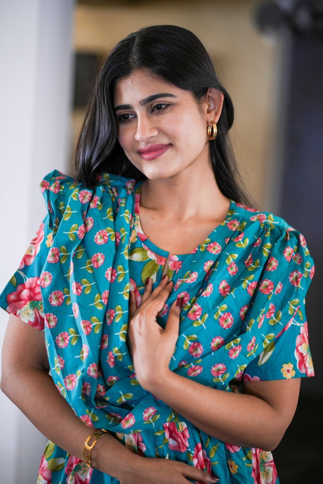 2 in 1 Cotton Maxi with Detachable Duppata ( Centre zip and Lining attached) FC0014