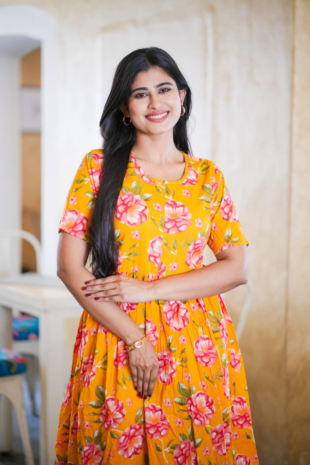 2 in 1 Cotton Maxi with Detachable Duppata ( Centre zip and Lining attached) FC0013
