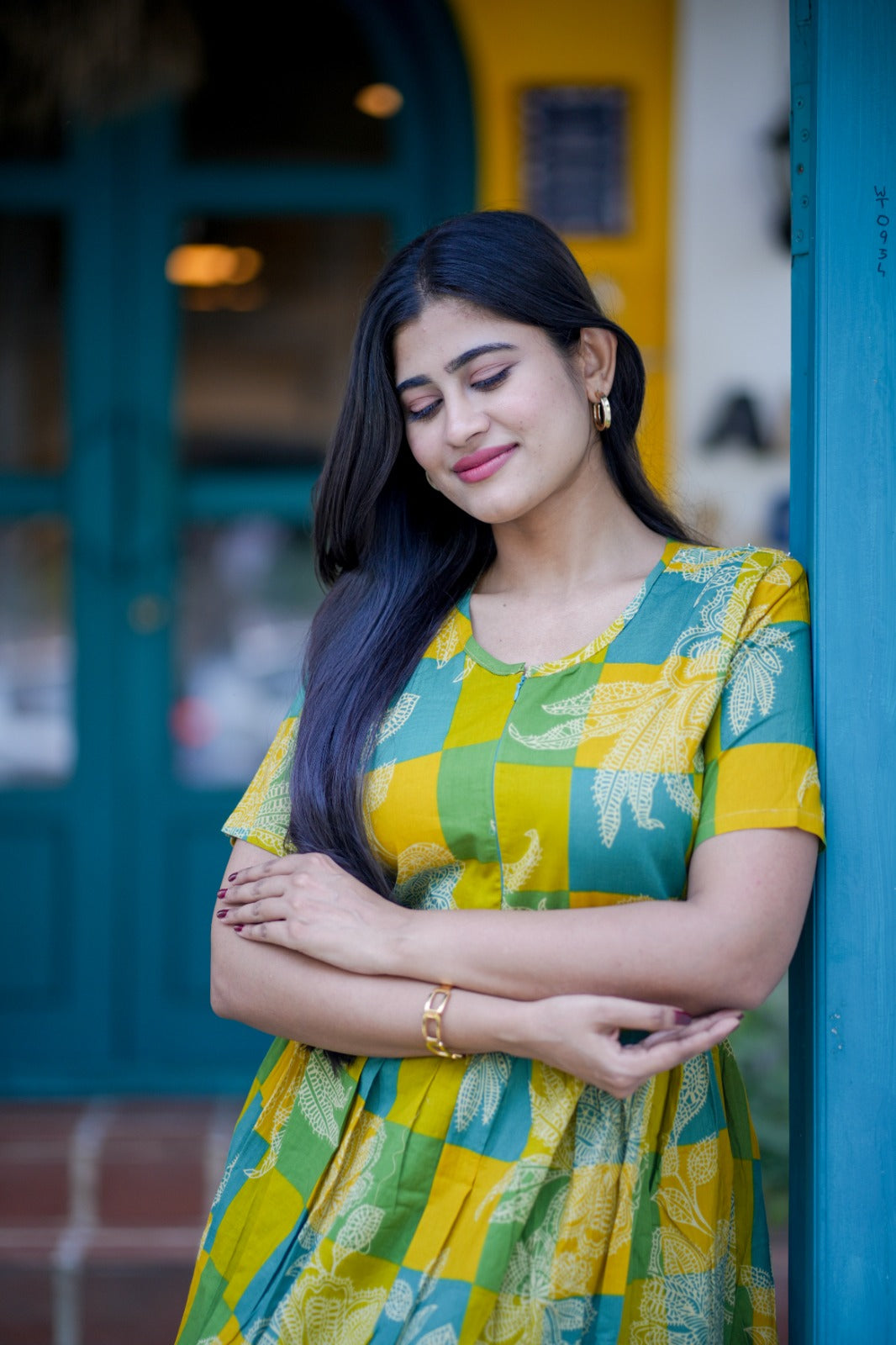 2 in 1 Cotton Maxi with Detachable Duppata ( Centre zip and Lining attached) FC0011